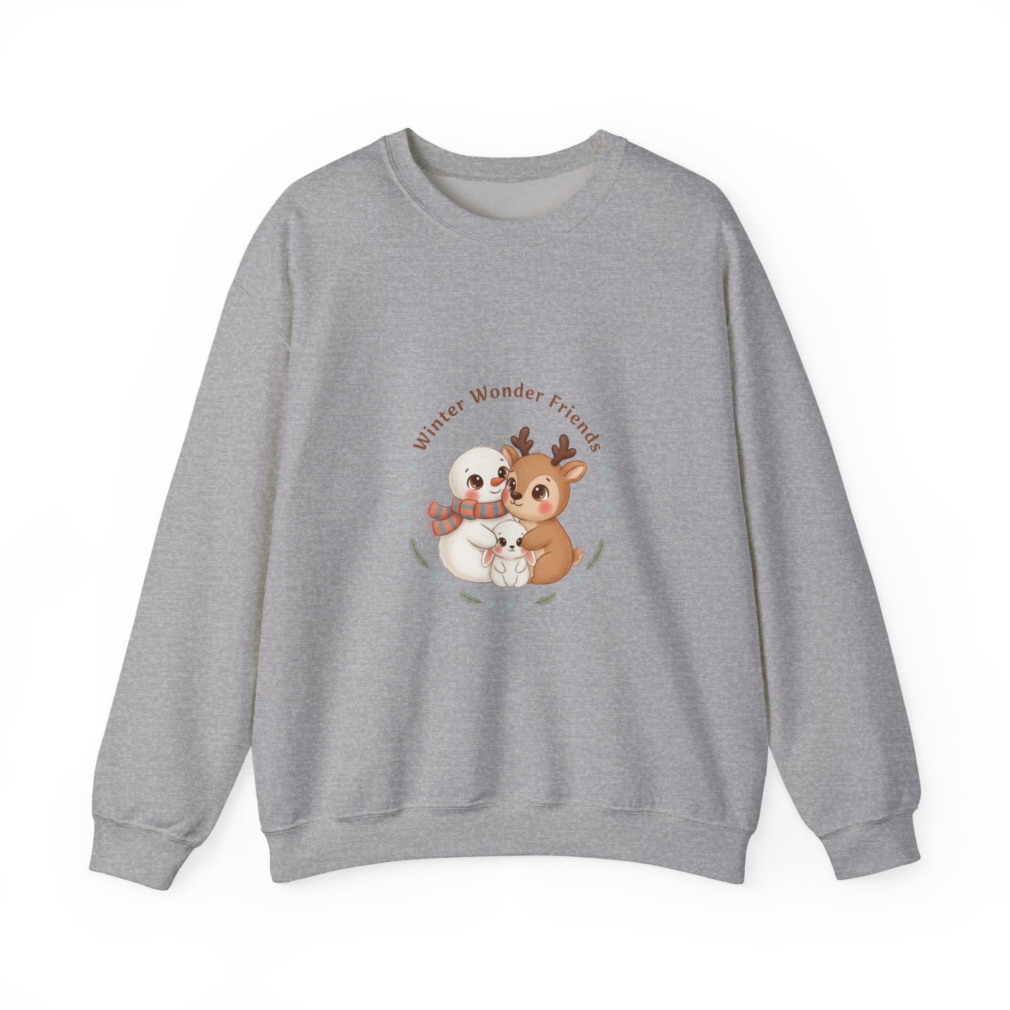 Sweatshirt | Niedliche Wintertiere Reh mit Schal | Winter Tie Freunde