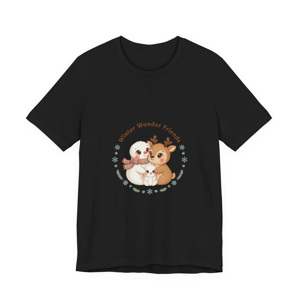 T-Shirt | Winter Tier Freunde Reh & Pinguin | niedliche Wintertiere