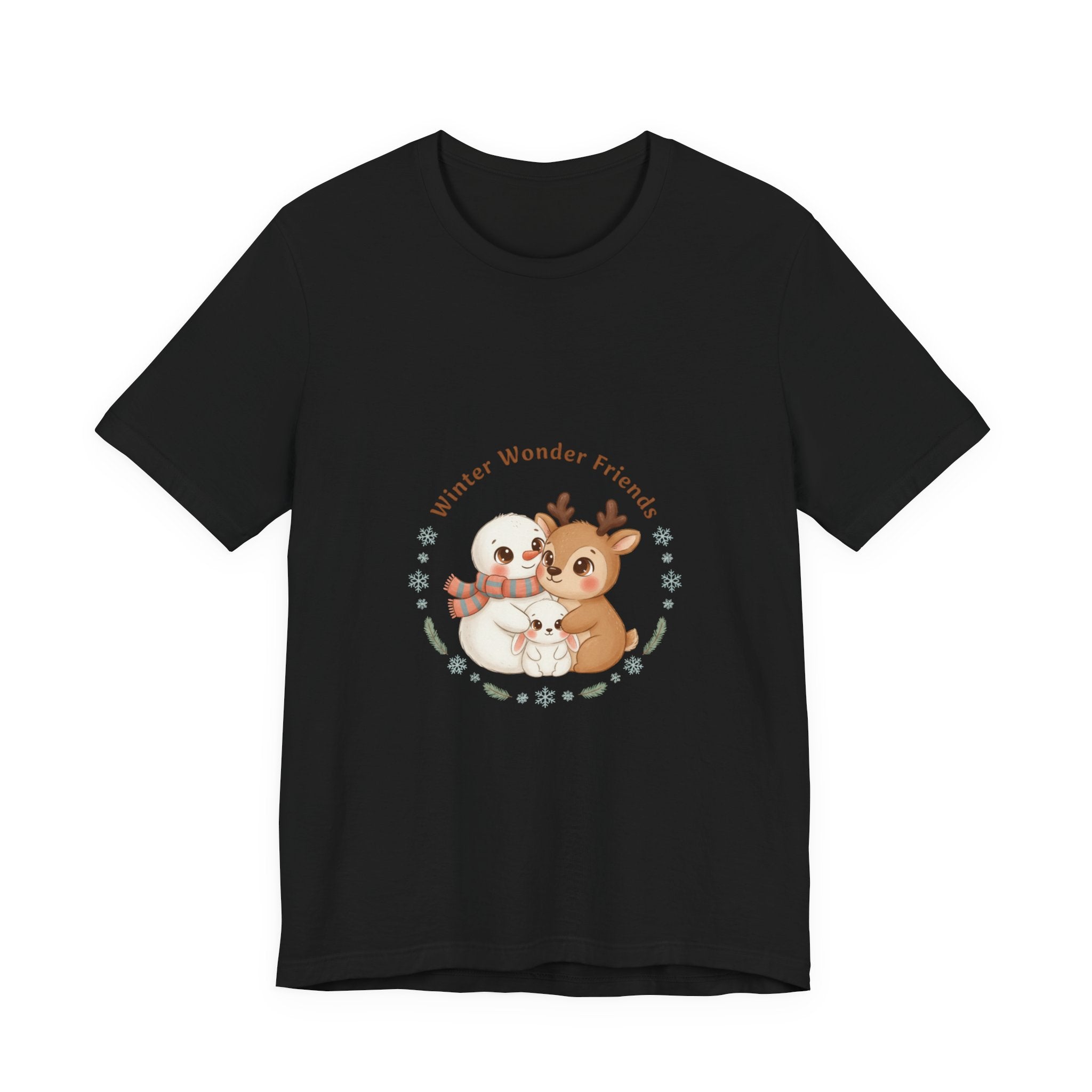 T-Shirt | Winter Tier Freunde Reh & Pinguin | niedliche Wintertiere