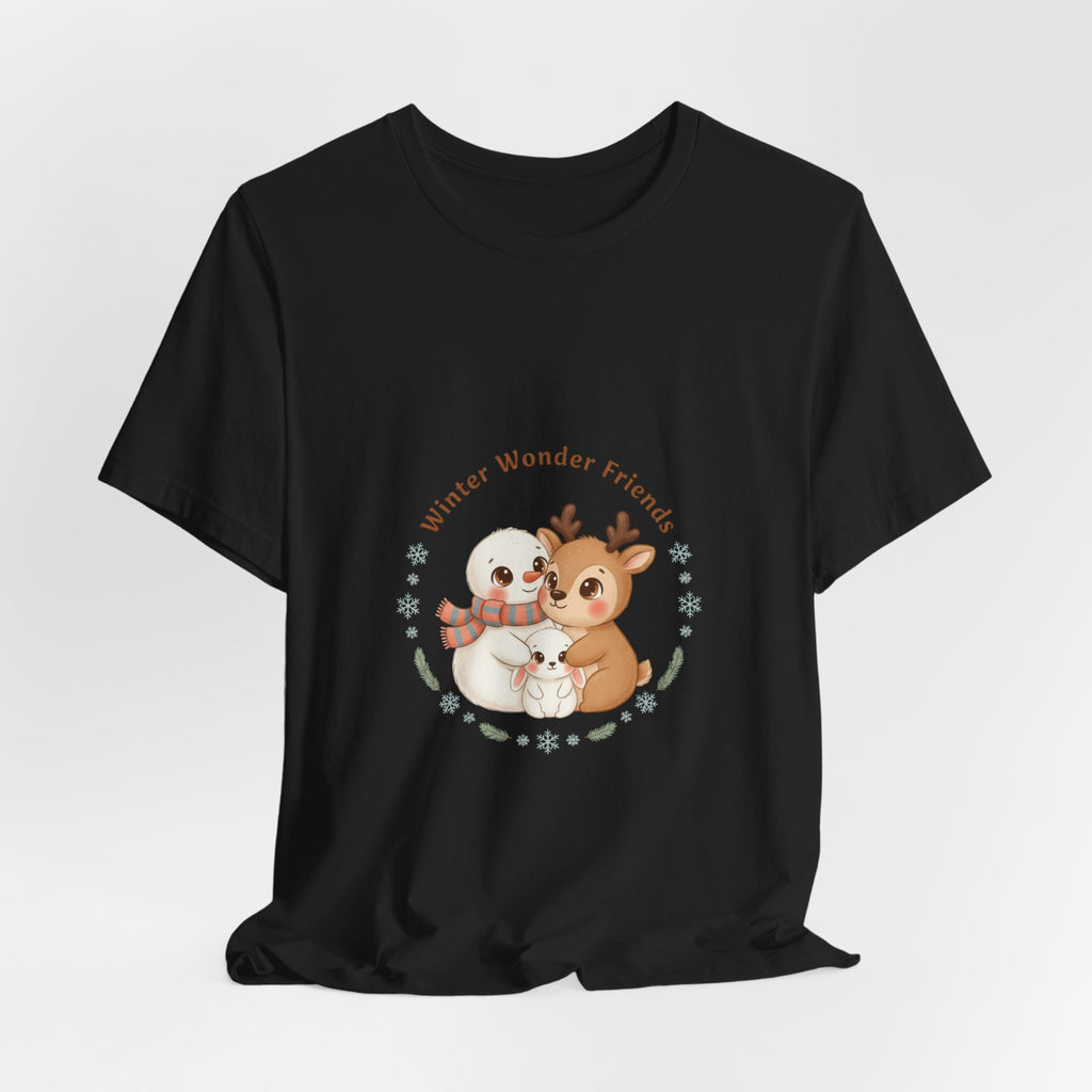 T-Shirt | Winter Tier Freunde Reh & Pinguin | niedliche Wintertiere