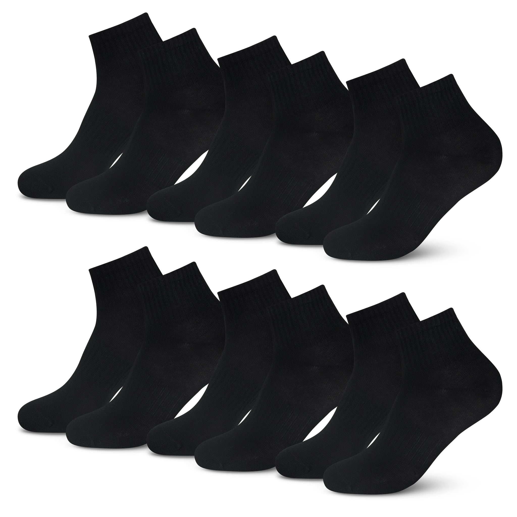 Sneaker Socken  - schwarz -(6 Paar) - 78 % Baumwolle