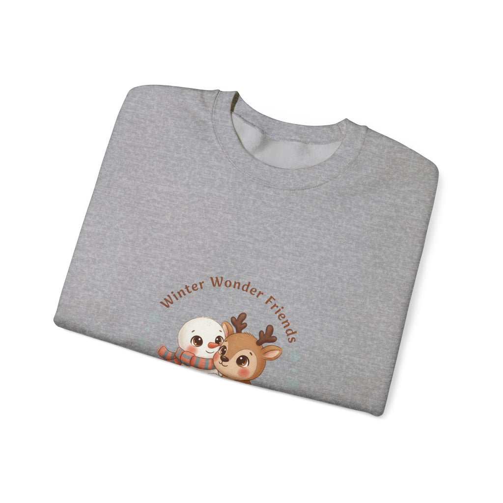Sweatshirt | Niedliche Wintertiere Reh mit Schal | Winter Tie Freunde