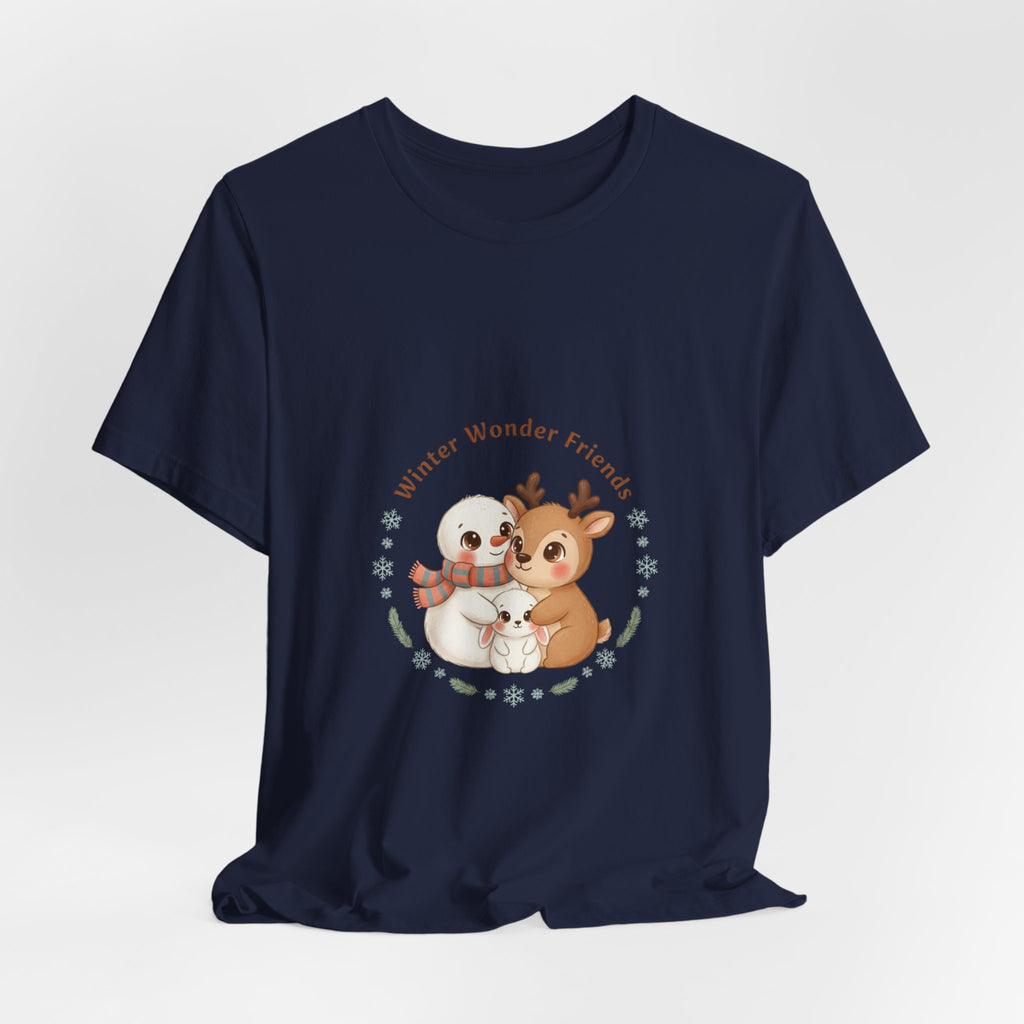 T-Shirt | Winter Tier Freunde Reh & Pinguin | niedliche Wintertiere