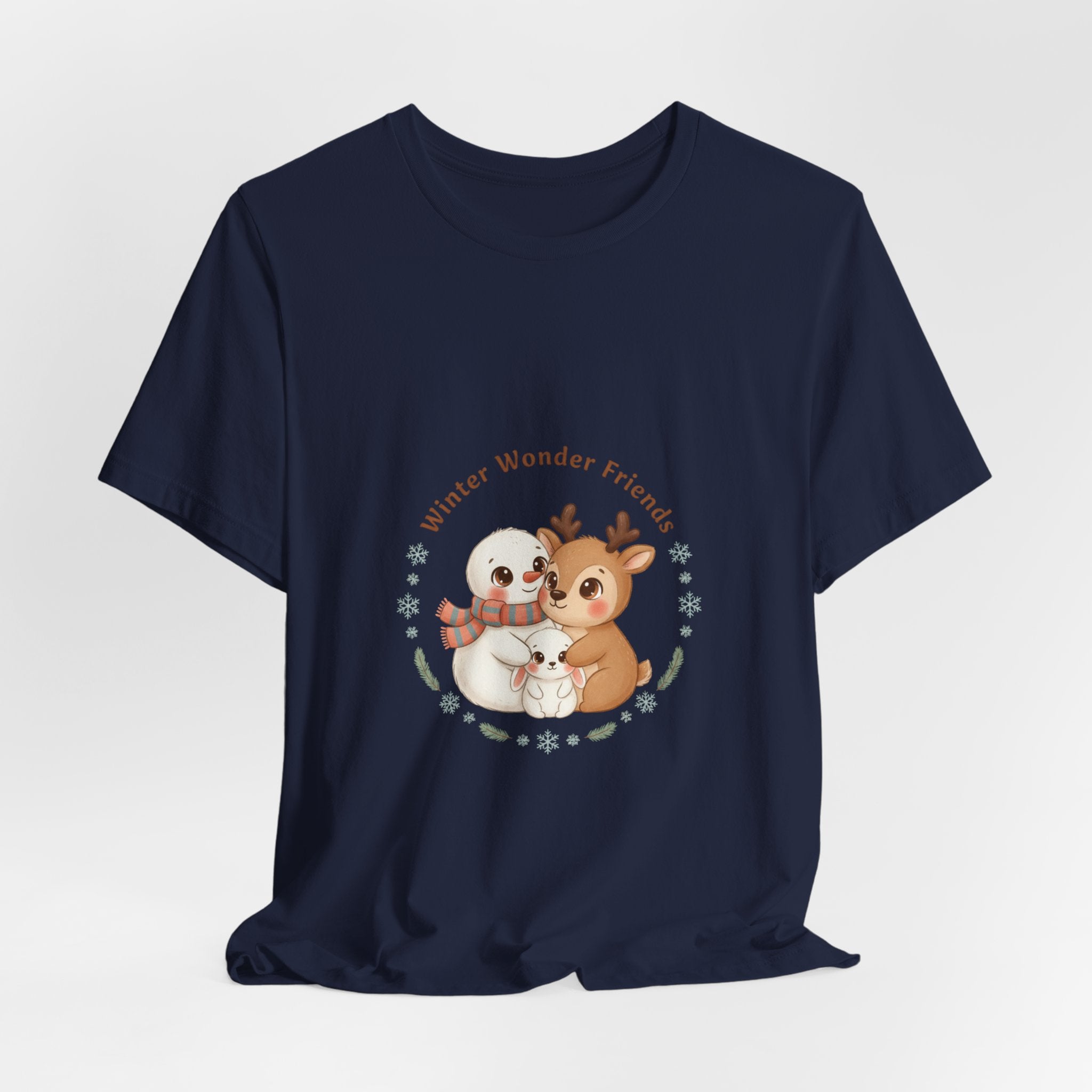 T-Shirt | Winter Tier Freunde Reh & Pinguin | niedliche Wintertiere