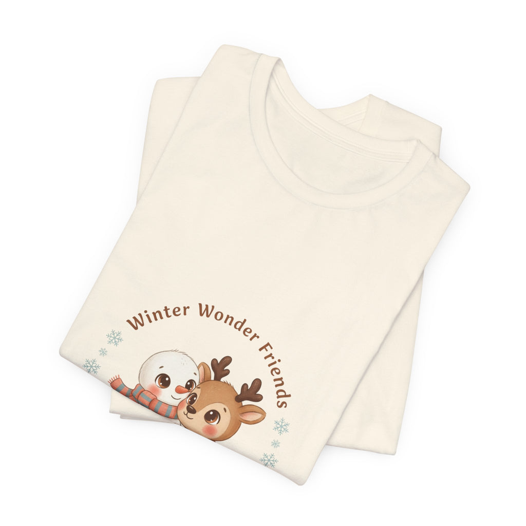 T-Shirt | Winter Tier Freunde Reh & Pinguin | niedliche Wintertiere