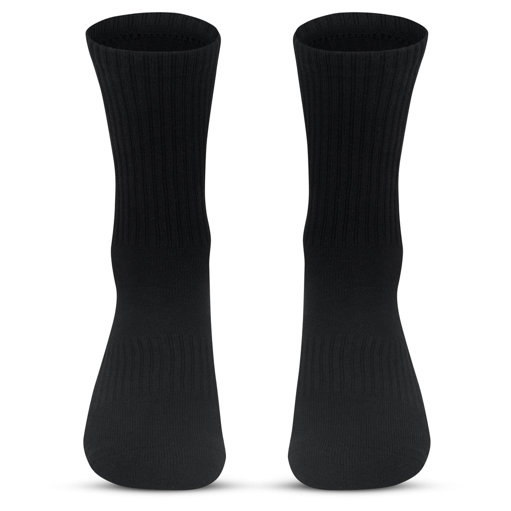 Yoga  / Pilates Socken -schwarz - (3 Paar) - Crew Design - 80 % Baumwolle