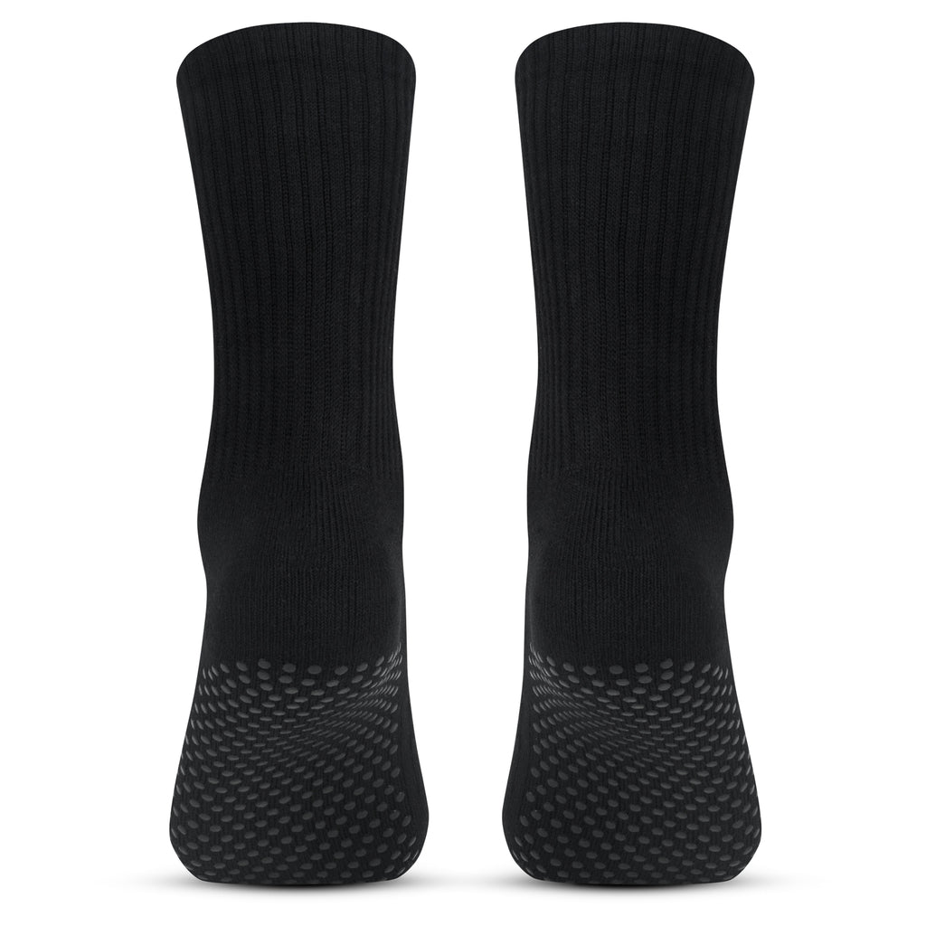 Yoga  / Pilates Socken -schwarz - (3 Paar) - Crew Design - 80 % Baumwolle
