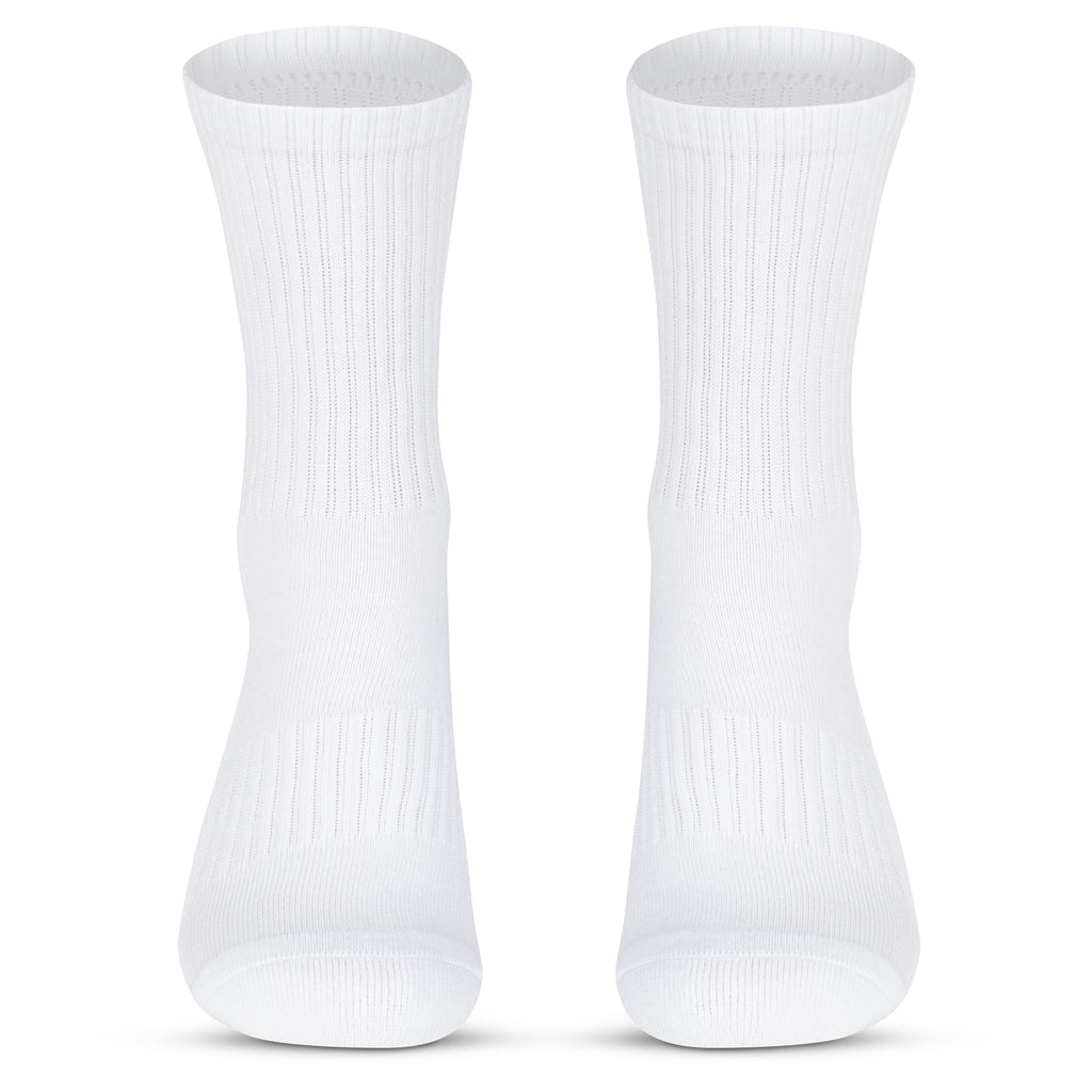 Yoga  / Pilates Socken -weiß - (3 Paar) - Crew Design - 80 % Baumwolle