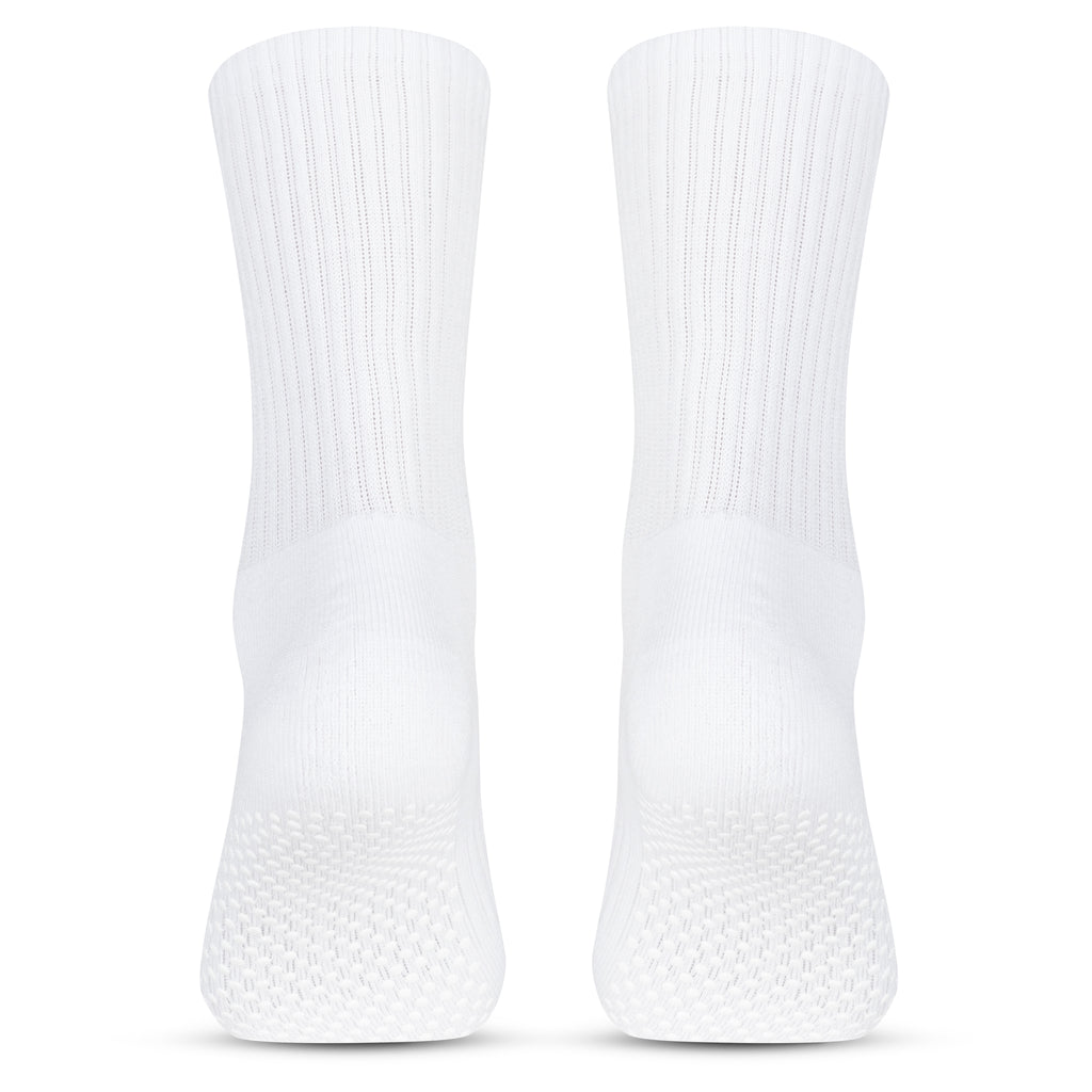 Yoga  / Pilates Socken -weiß - (3 Paar) - Crew Design - 80 % Baumwolle